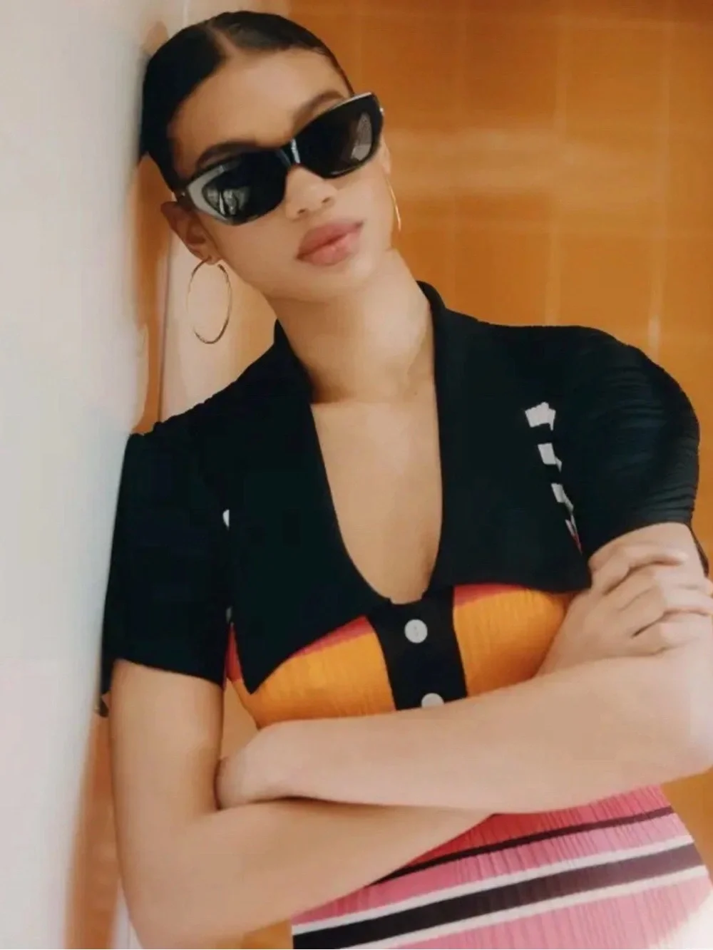 KIMEZE $569 Concept 3 Black Acetate Cat-Eye Sunglasses Handmade Made In Italy